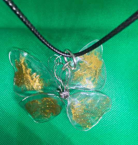 Large clear with gold wings