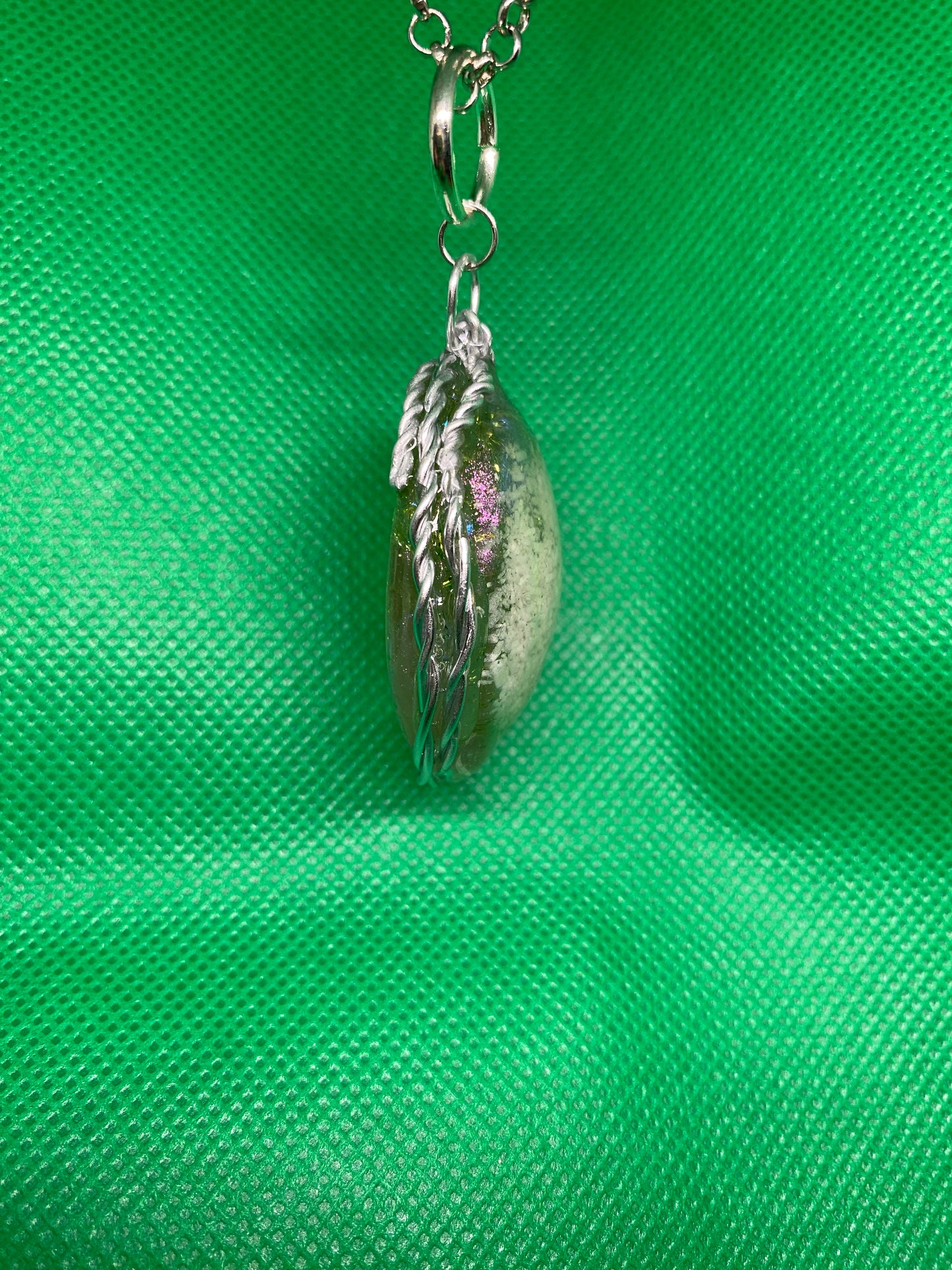 Double wrapped resin pendant frosted