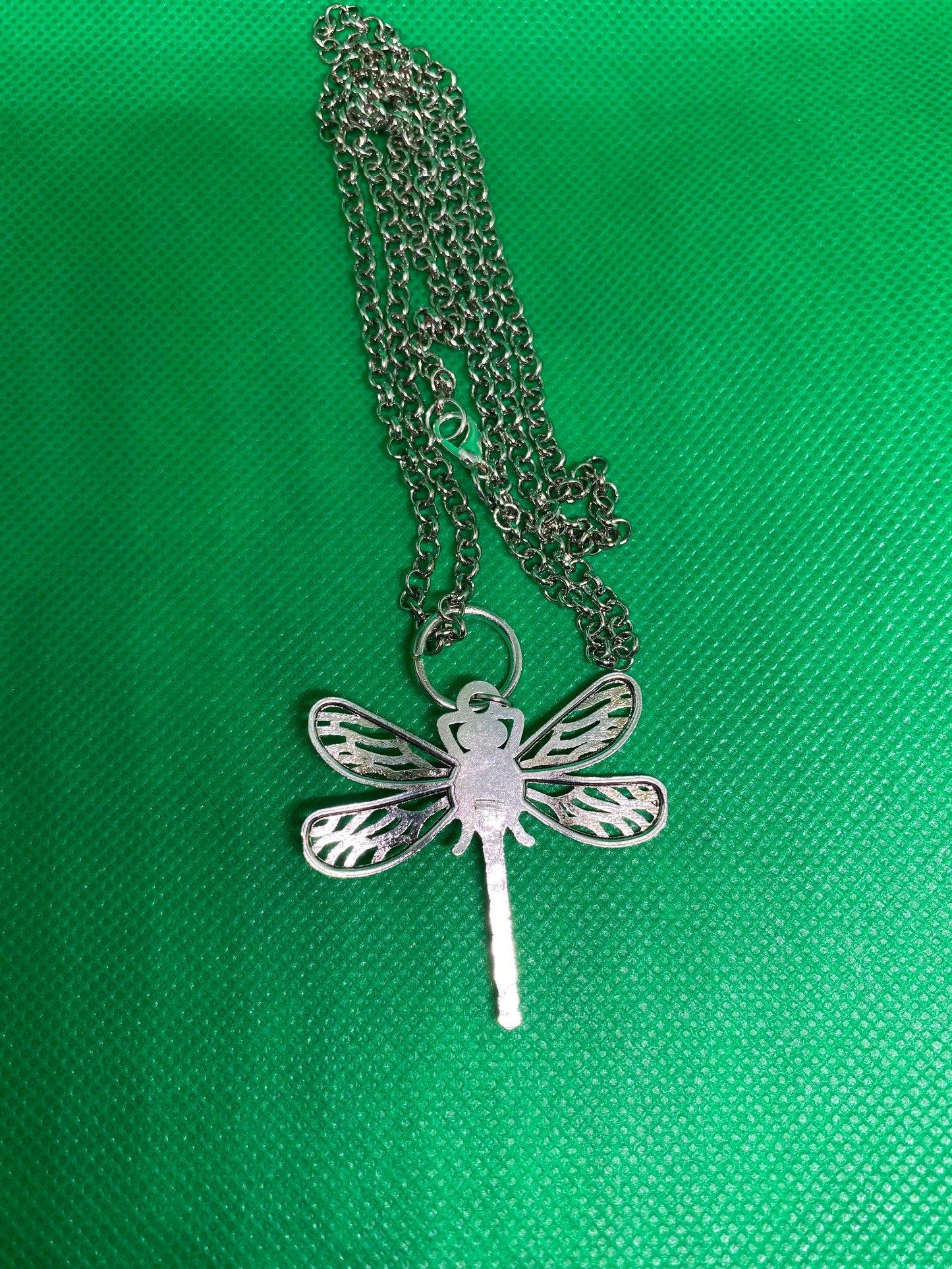 Pink dragonfly necklace