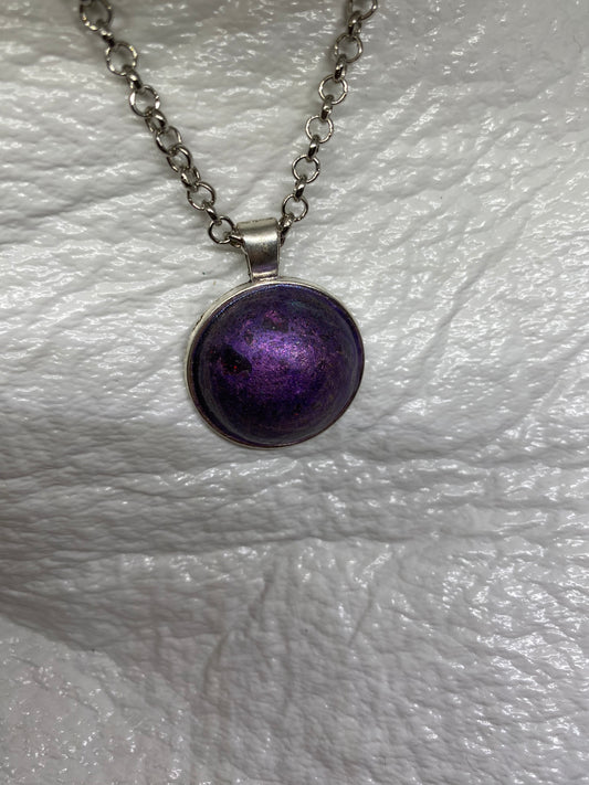 Purple resin necklace