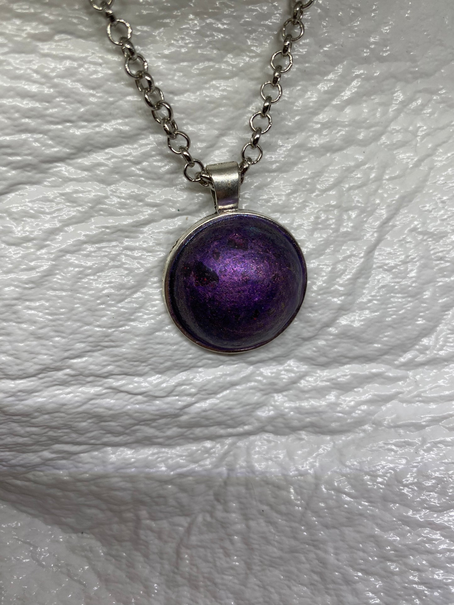 Purple resin necklace