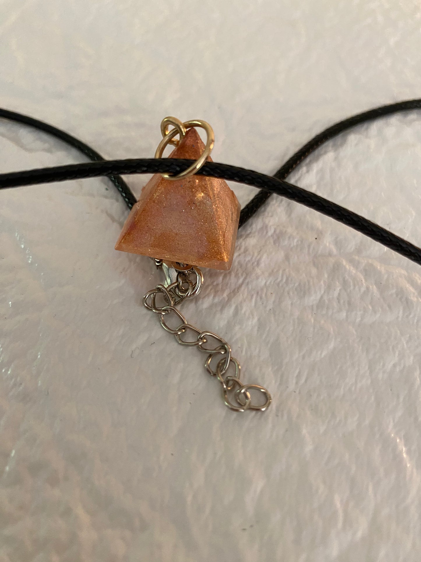 Little golden swirl pyramid necklace