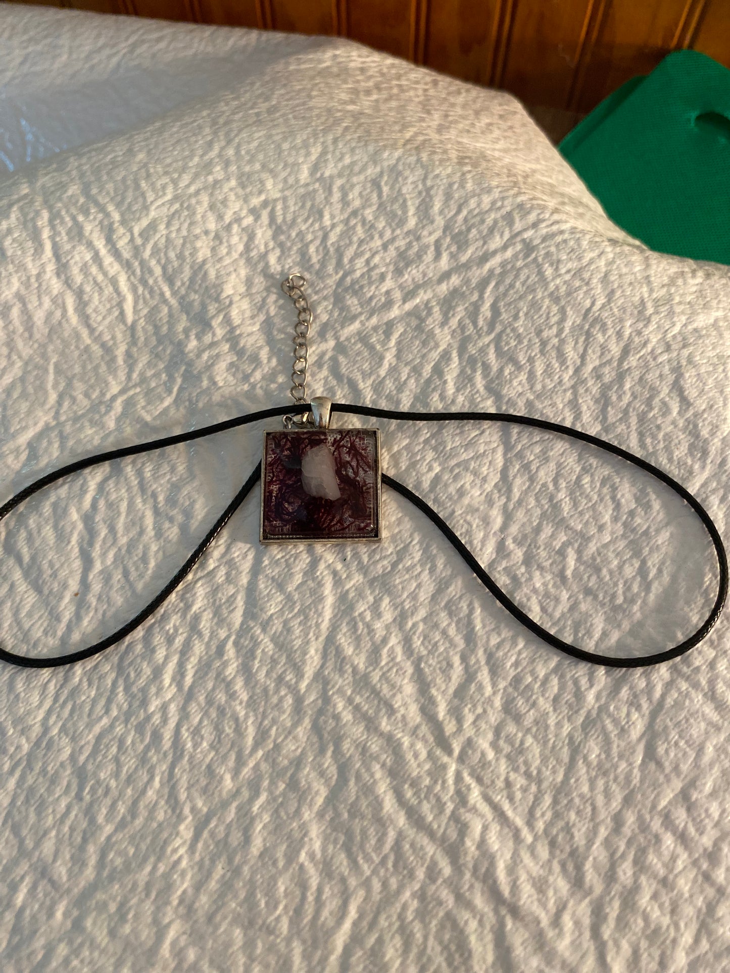 Amethyst in a square bezel necklace