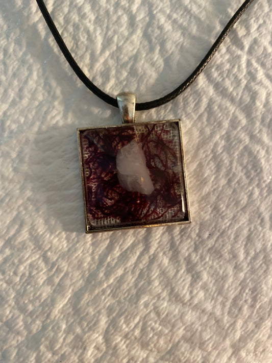 Amethyst in a square bezel necklace