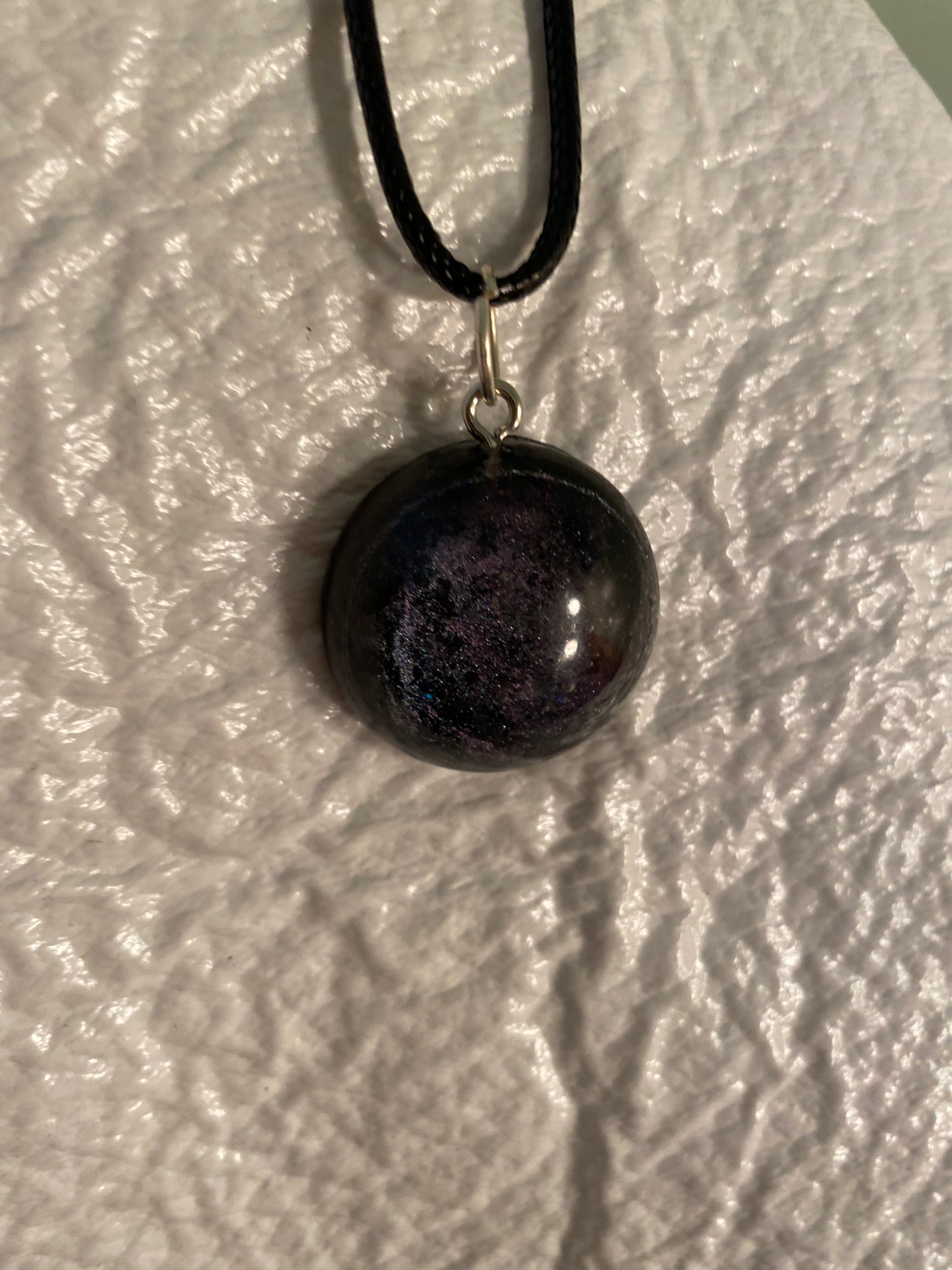 Purple and black galaxy necklace