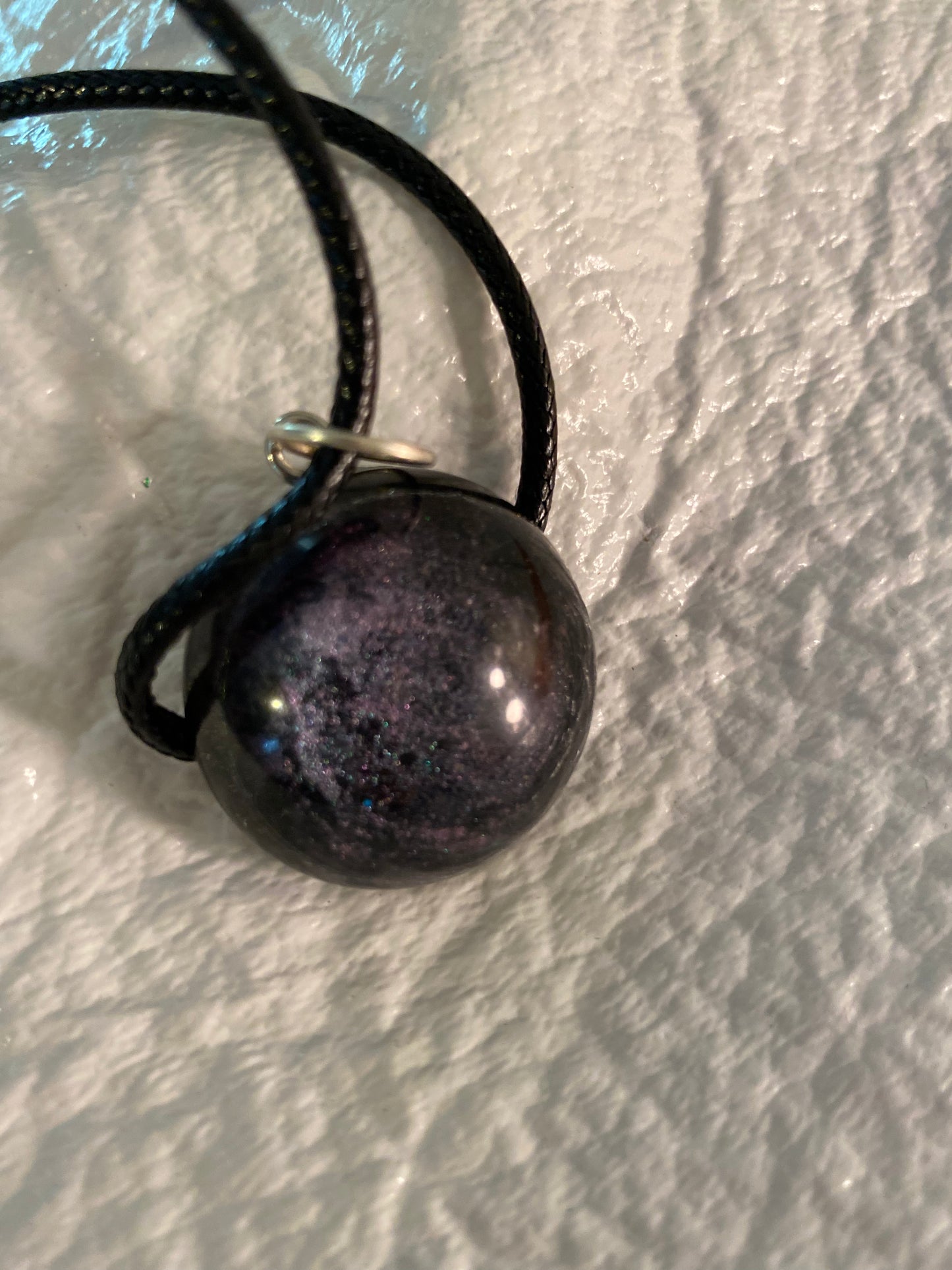 Purple and black galaxy necklace