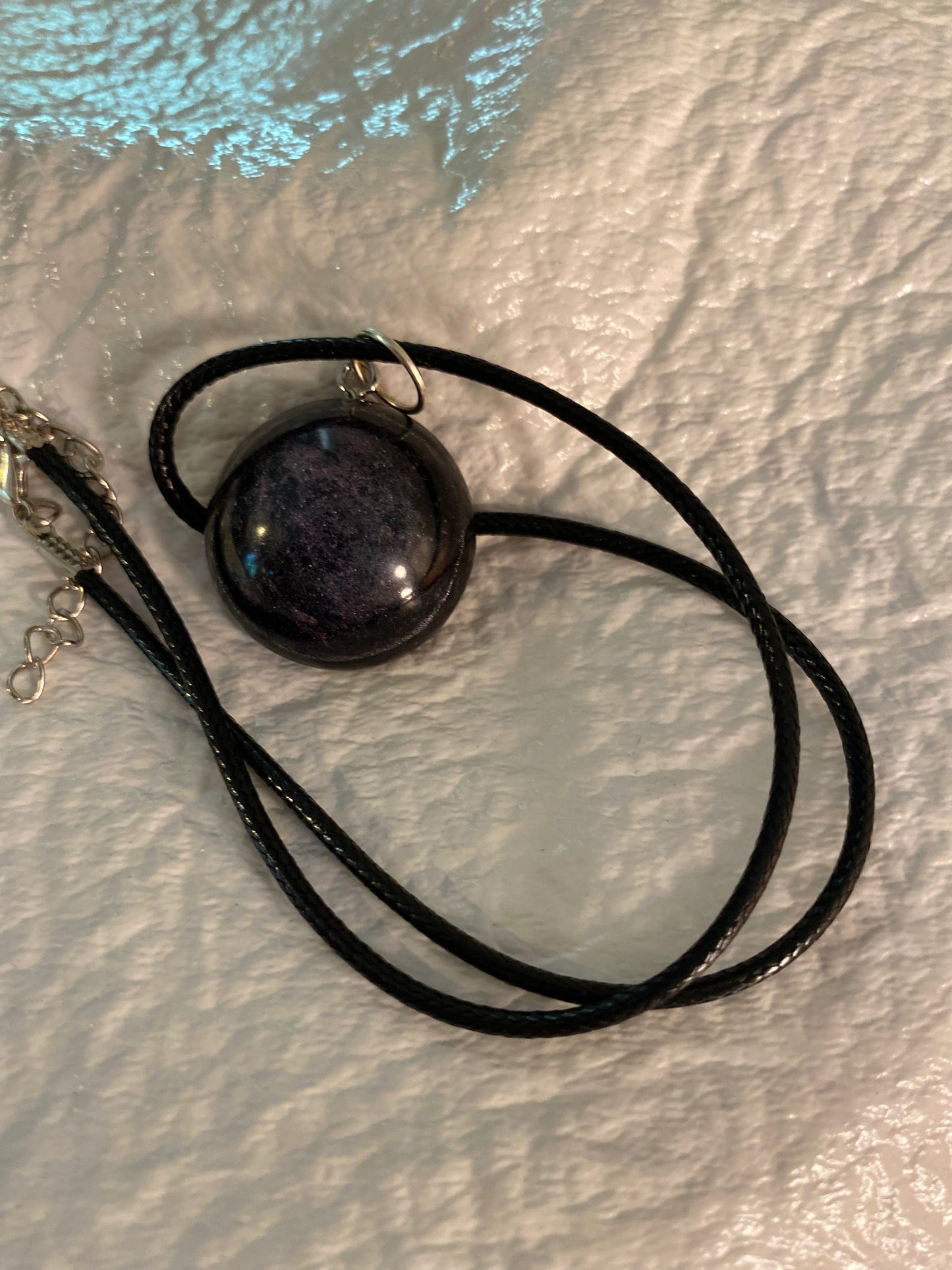 Purple and black galaxy necklace