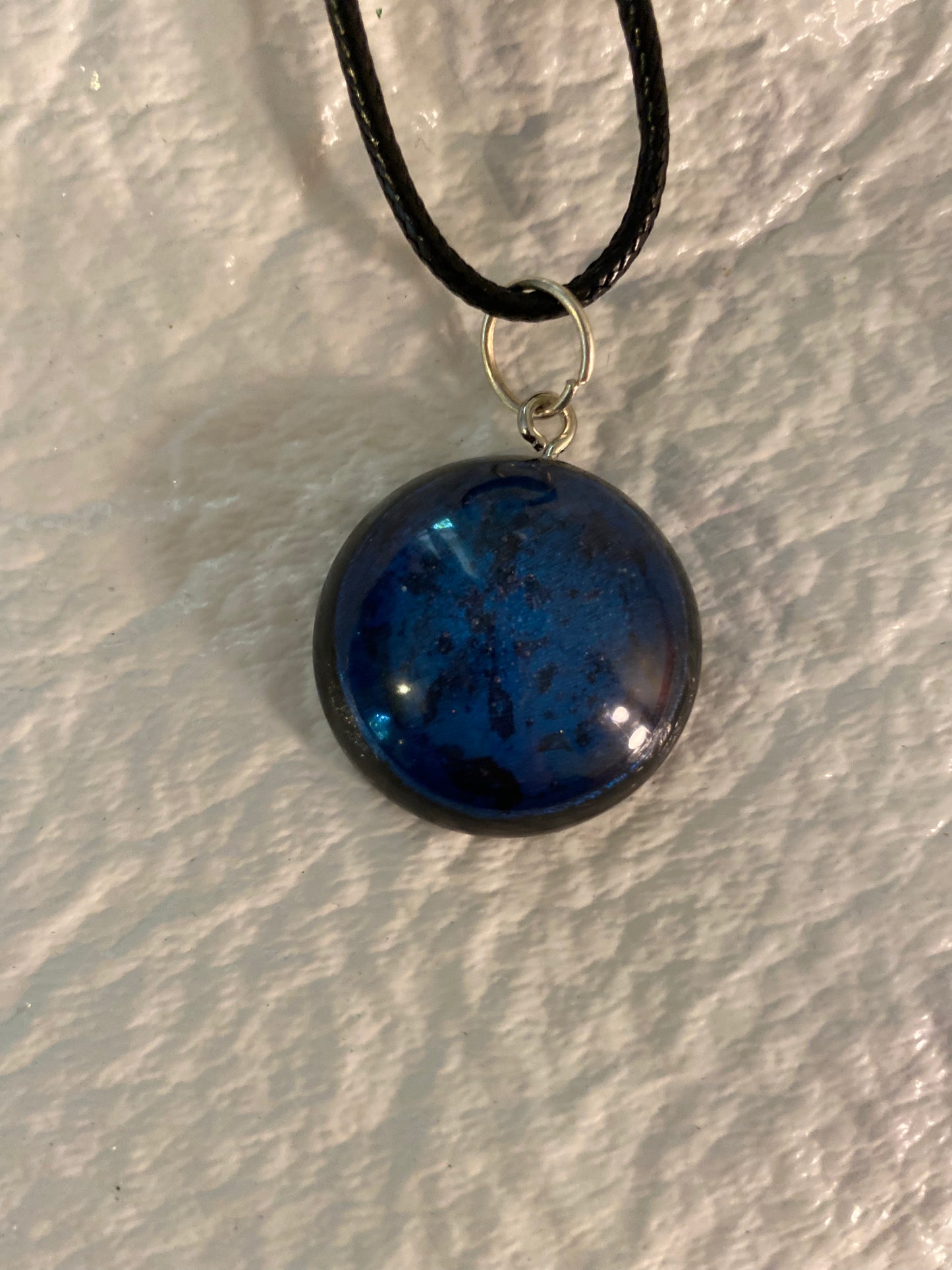 Blue galaxy necklace