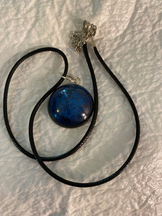 Blue galaxy necklace