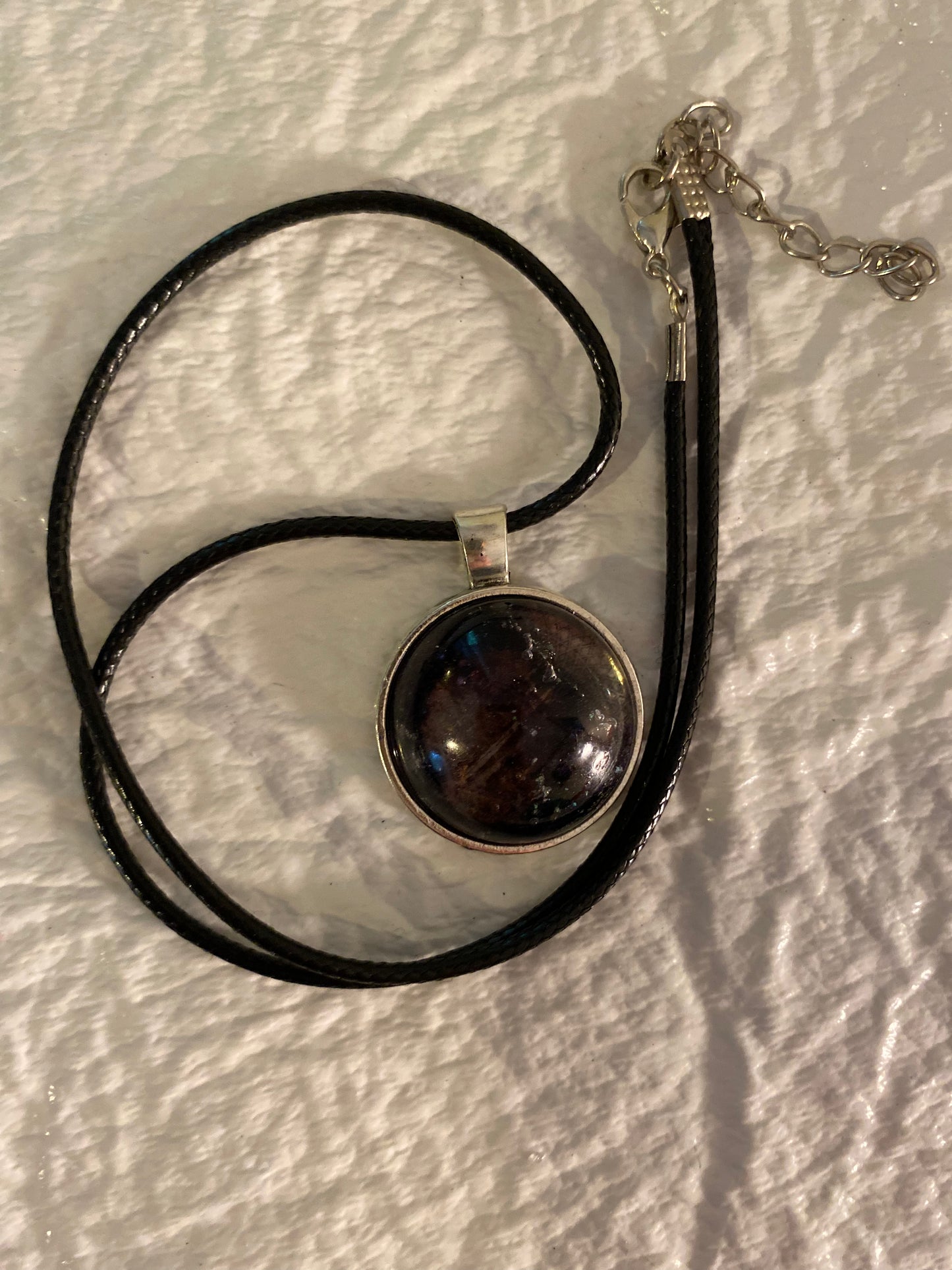 Micah in round bezel pendant