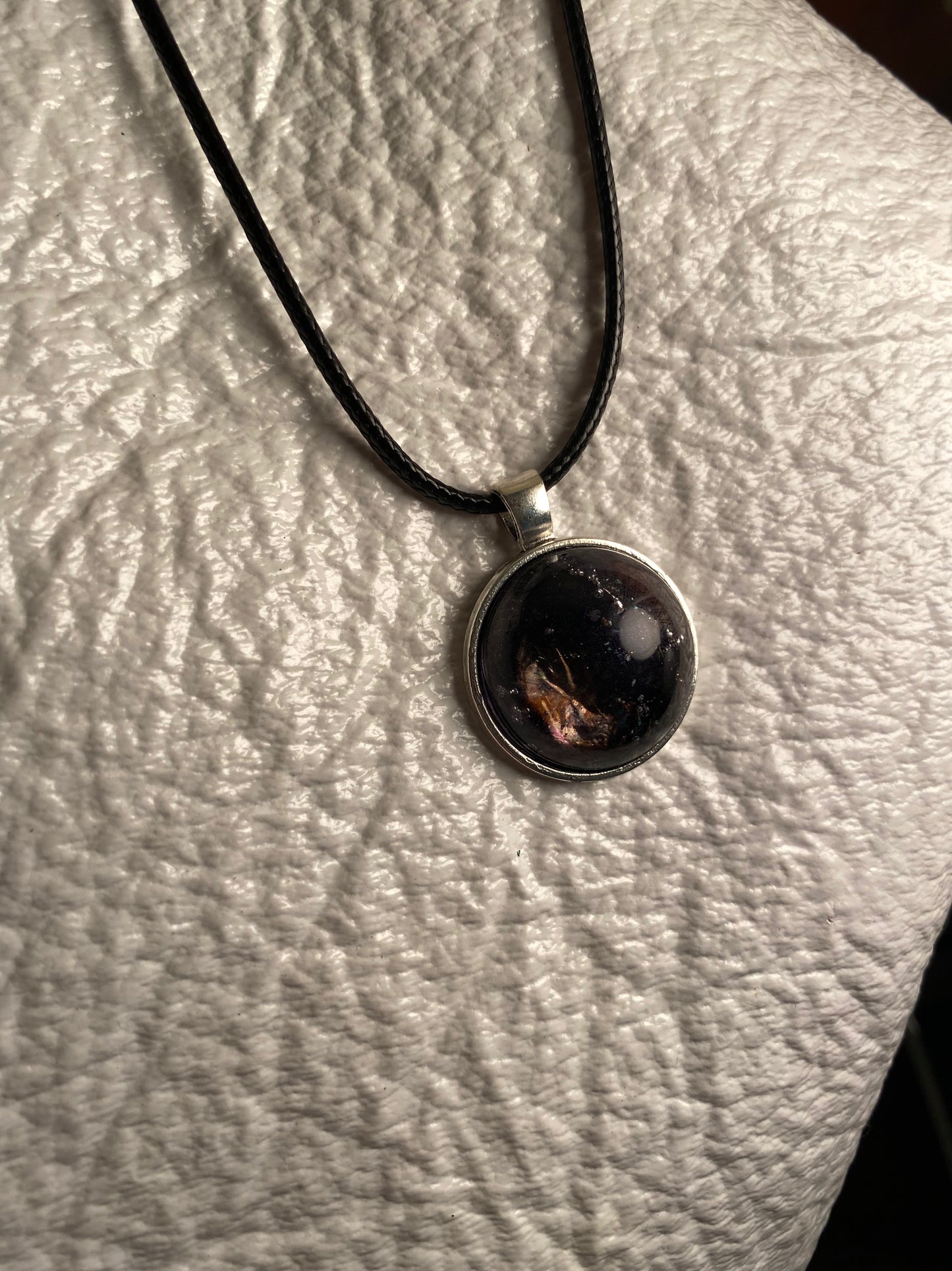 Micah in round bezel pendant