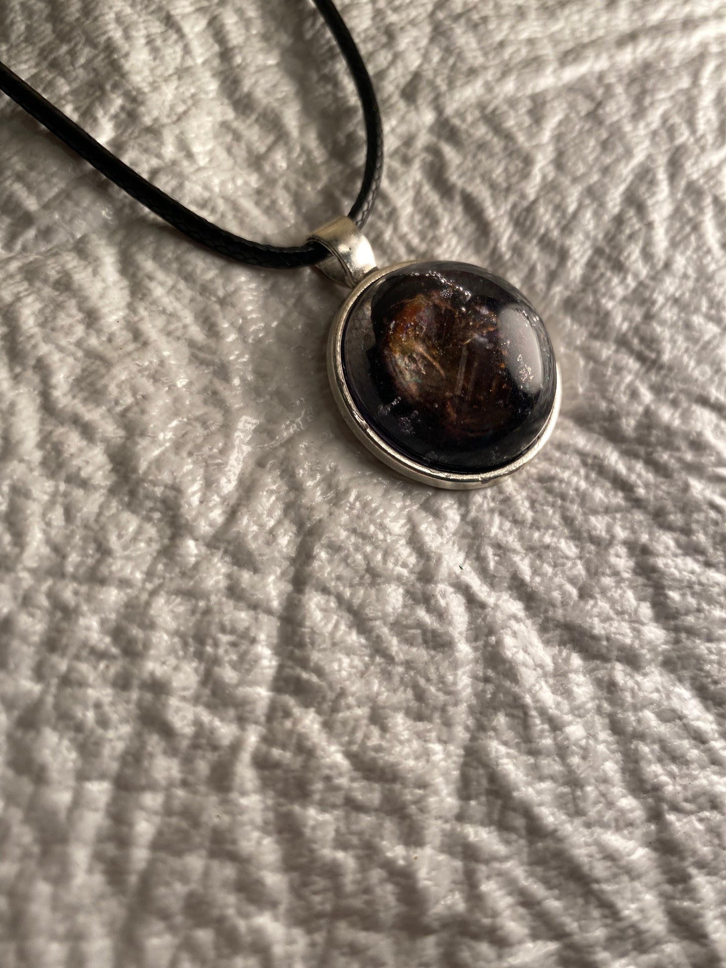 Micah in round bezel pendant