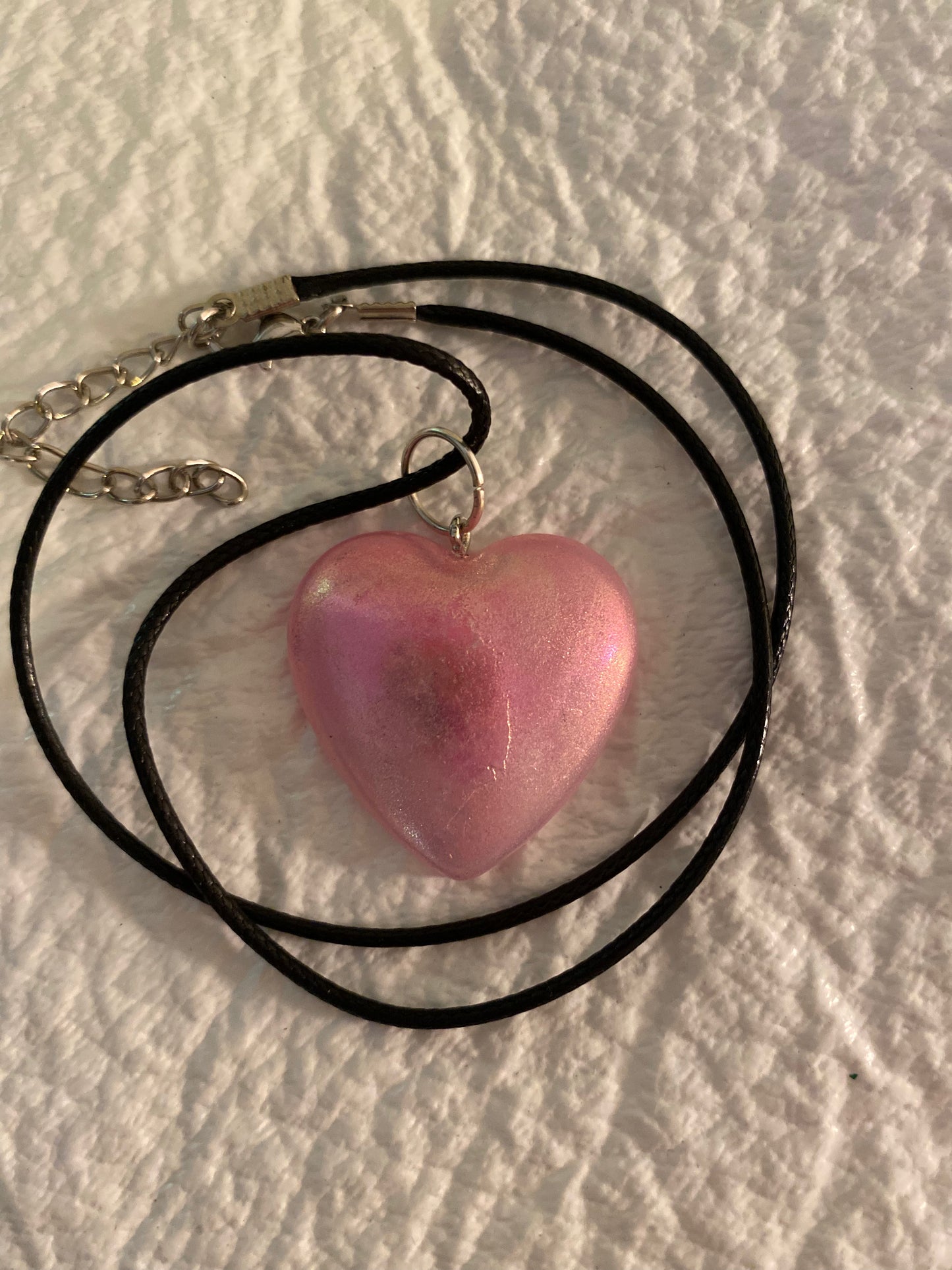 Medium pink heart pendant