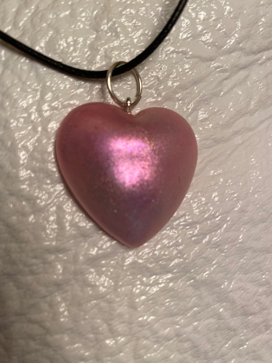 Medium pink heart pendant