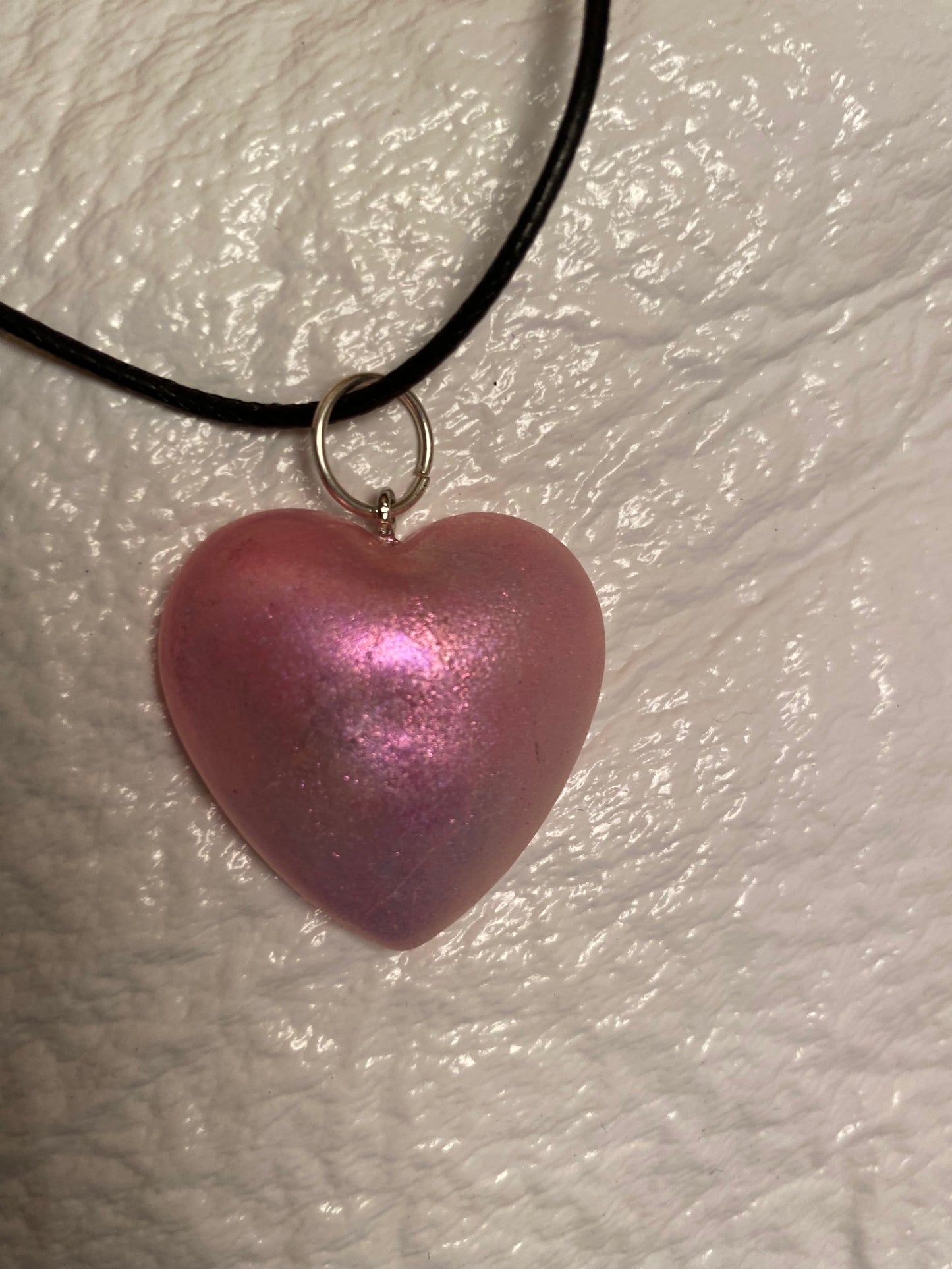 Medium pink heart pendant