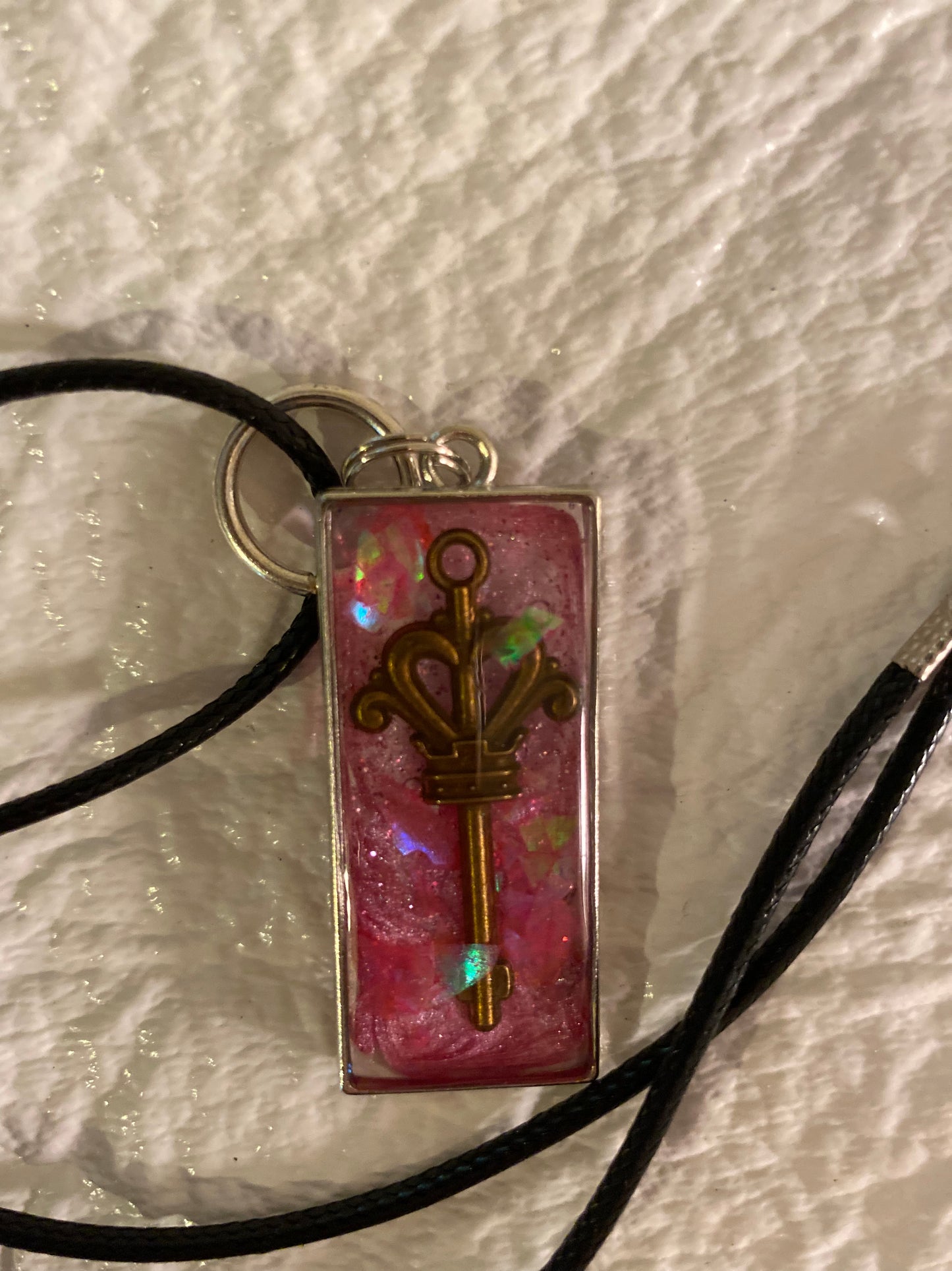 Key in pink resin