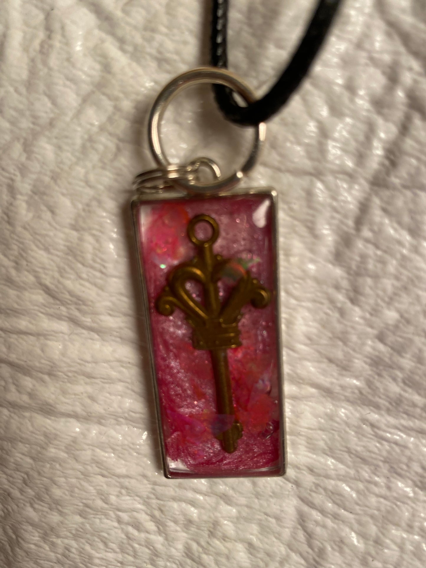 Key in pink resin